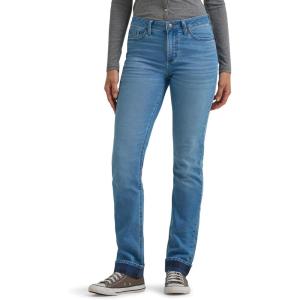 Lee Women’s Legendary Mid Rise Straight Leg Jean(Frost Over – Plaid Fleece Lined)