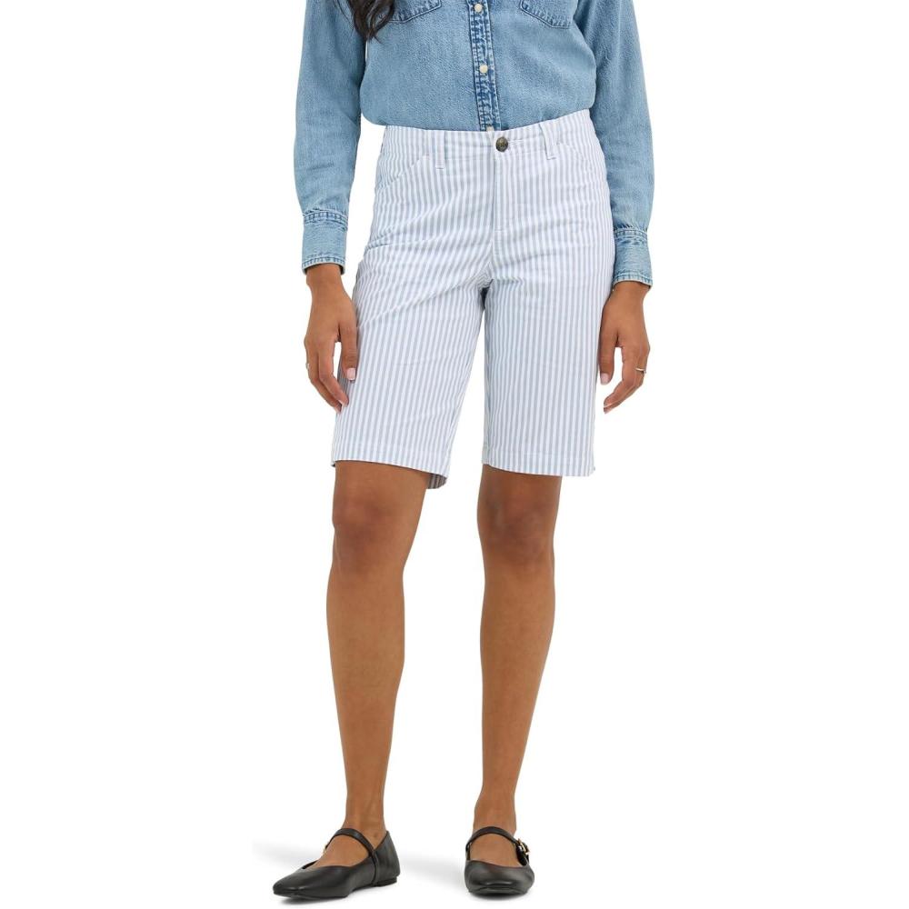 imageLee Womens Legendary 9 Chino Bermuda ShortShy Blue Stripe