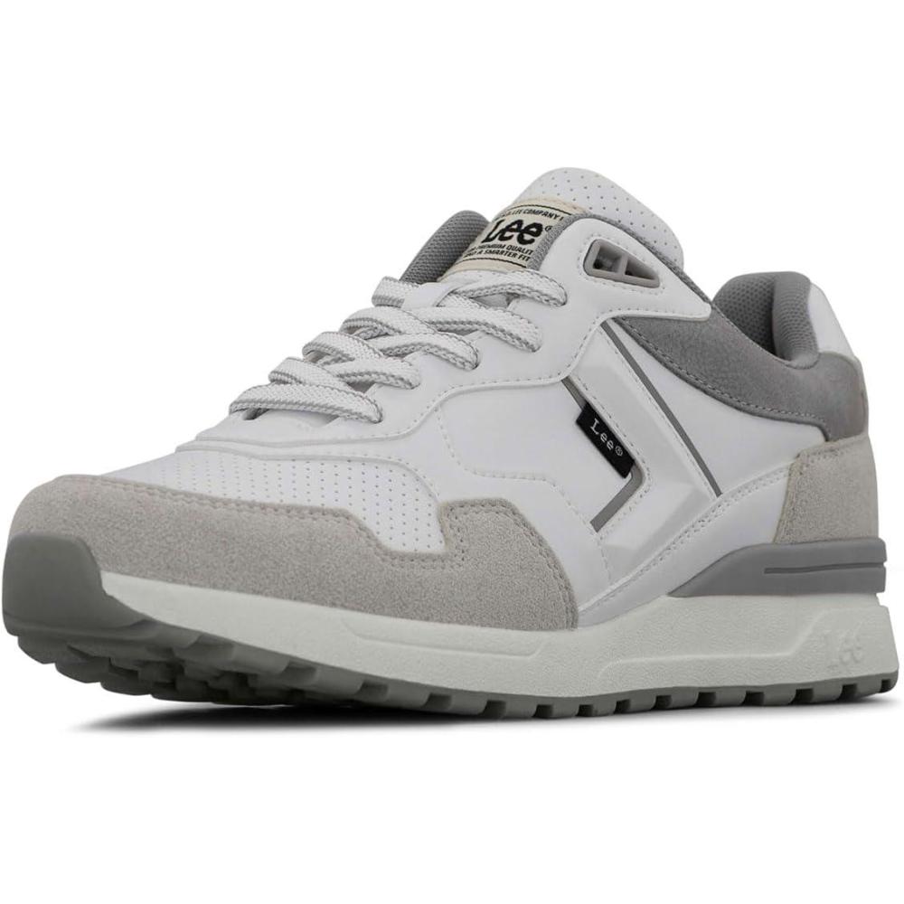 imageLee Mens Damien Retro Jogger Fashion SneakerWhiteCementGrey