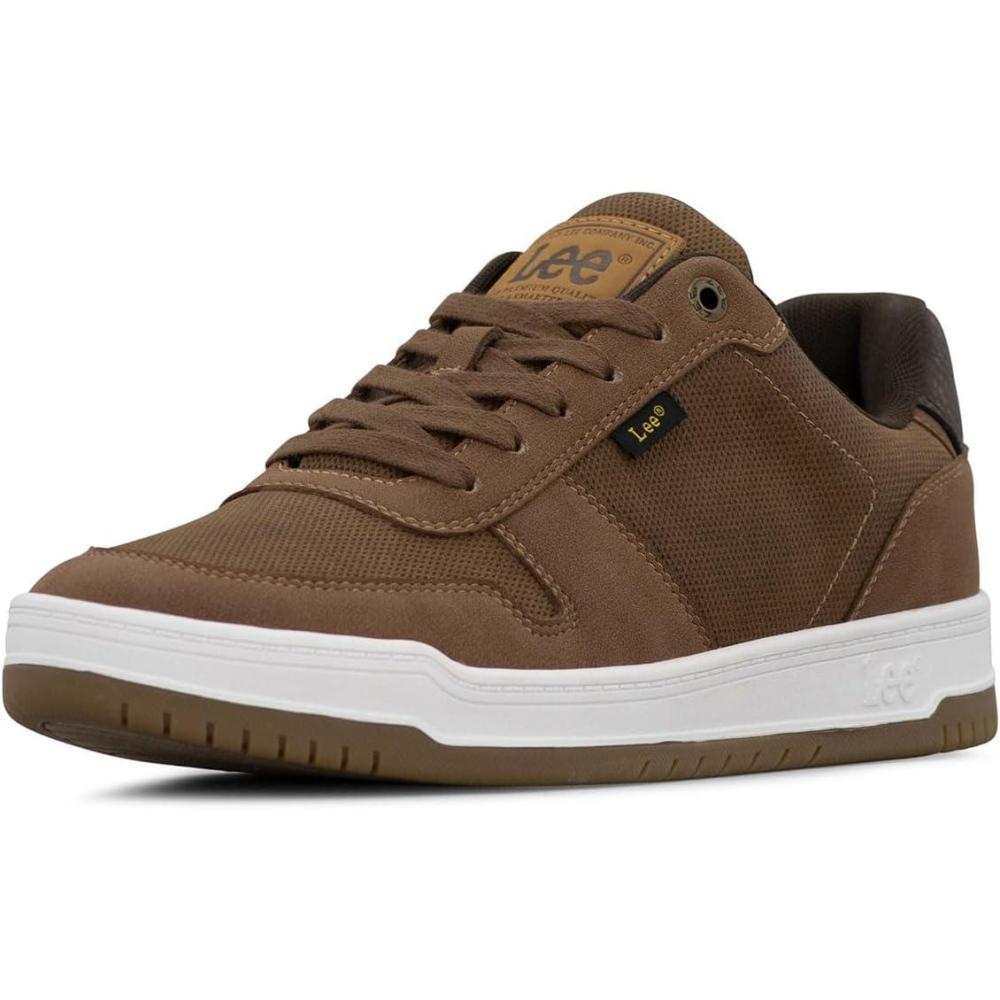 imageLee Mens Specter Retro Court Fashion SneakerBritish TanChocolate