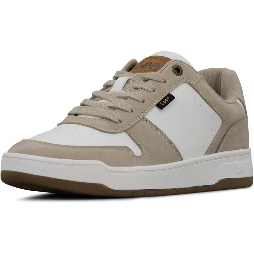 imageLee Mens Specter Retro Court Fashion SneakerPebbleWinter White