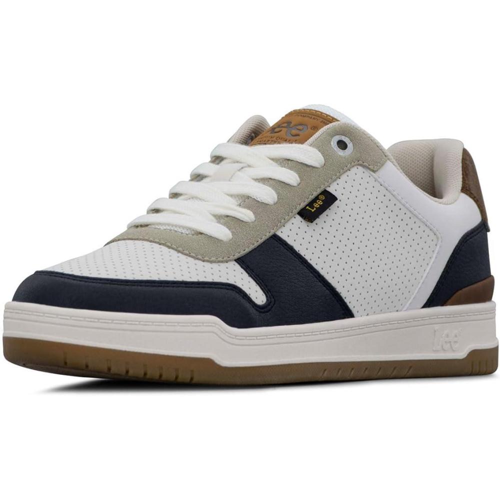 imageLee Mens Specter Retro Court Fashion SneakerWhip CreamMidnightPebbleCognac
