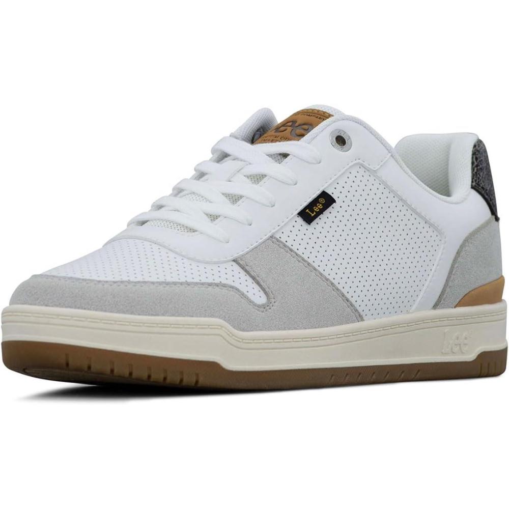 imageLee Mens Specter Retro Court Fashion SneakerWinter WhiteNatural Black