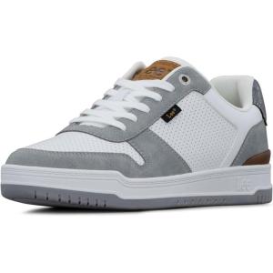 Lee Men’s Specter Retro Court Fashion Sneaker(White/Platinum Grey/Dark Grey)