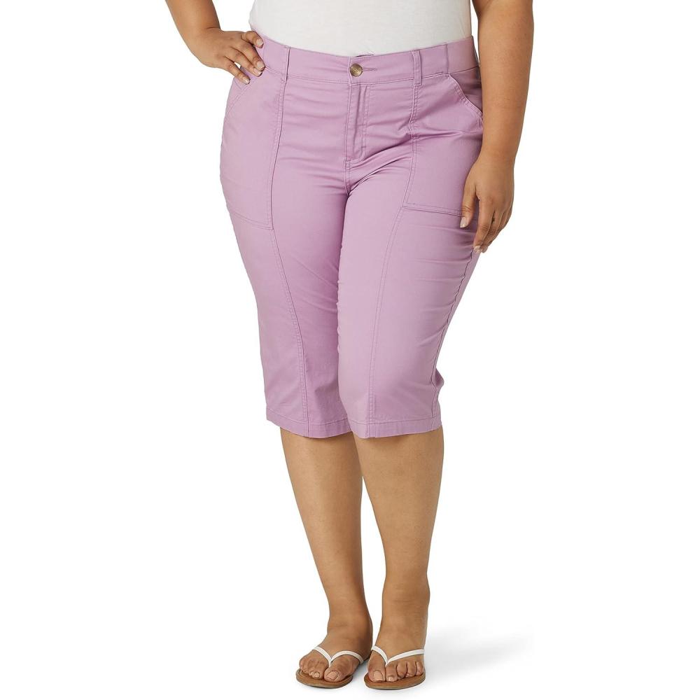 imageLee Womens Plus Size Ultra Lux Comfort with Flextogo Utility Skimmer Capri PantPlum
