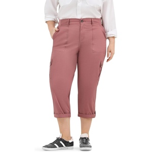 Lee Women’s Plus Size Flex-to-go Mid-Rise Relaxed Fit Cargo Capri Pant(Henna)