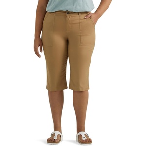 Lee Women’s Plus Size Ultra Lux Comfort with Flex-to-go Utility Skimmer Capri Pant(Settler Tan)