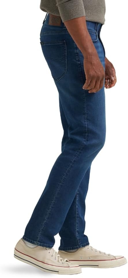 image:imageLee Mens Extreme Motion Regular Taper JeanCadence Brushed Knit Striped Lining