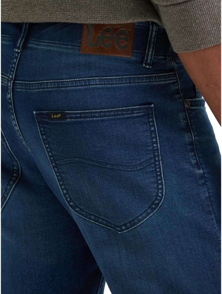 image:imageLee Mens Extreme Motion Regular Taper JeanCadence Brushed Knit Striped Lining