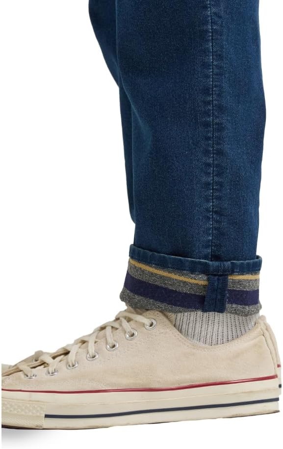 image:imageLee Mens Extreme Motion Regular Taper JeanCadence Brushed Knit Striped Lining