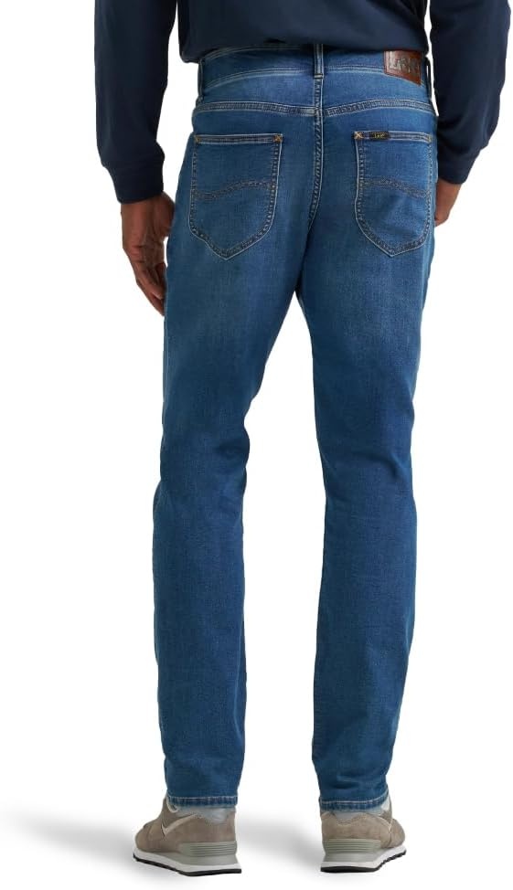 image:imageLee Mens Extreme Motion Regular Taper JeanDash Brushed Knit Striped Lining