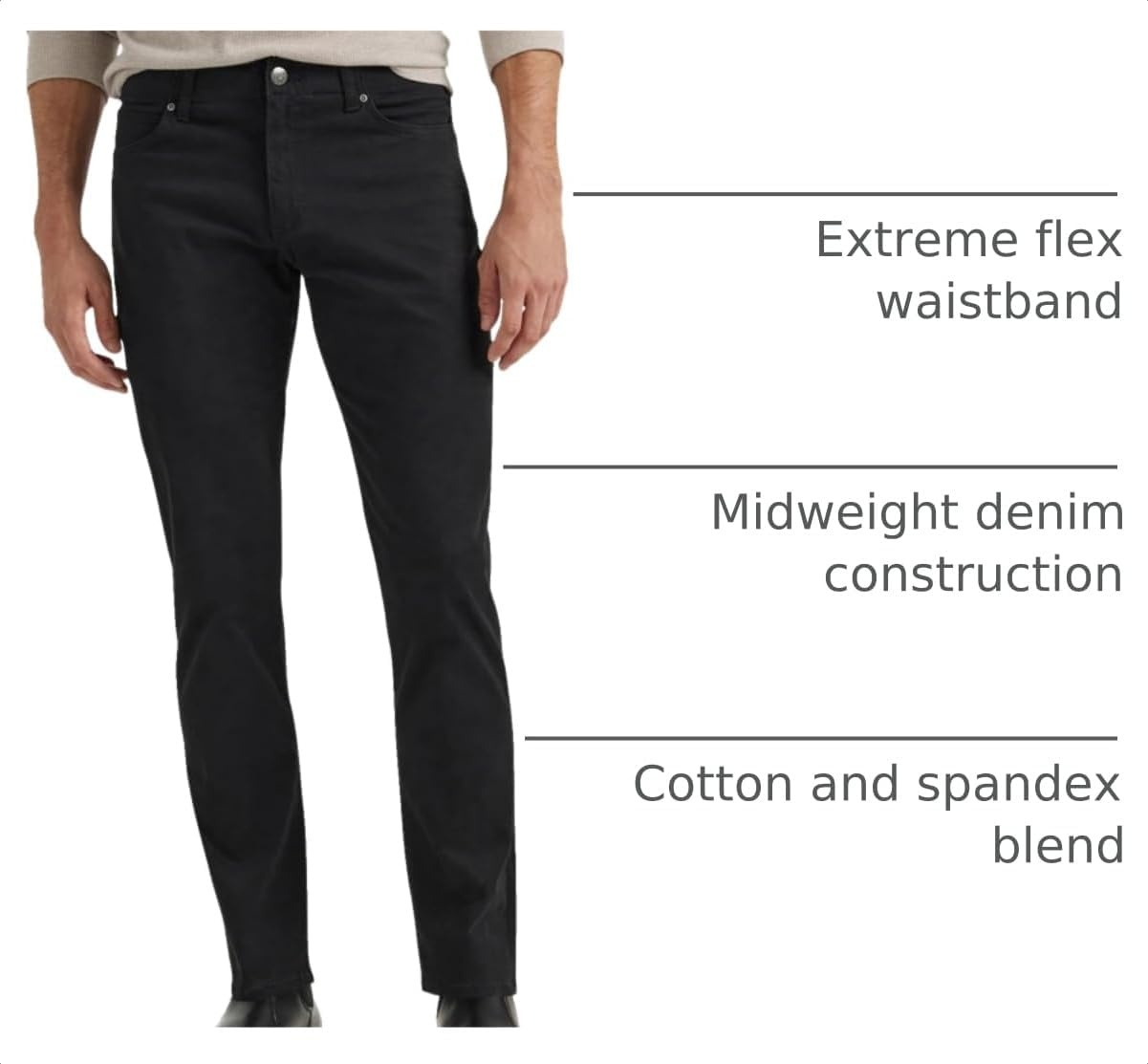 image:imageLee Mens Extreme Motion Straight Taper JeanBlack