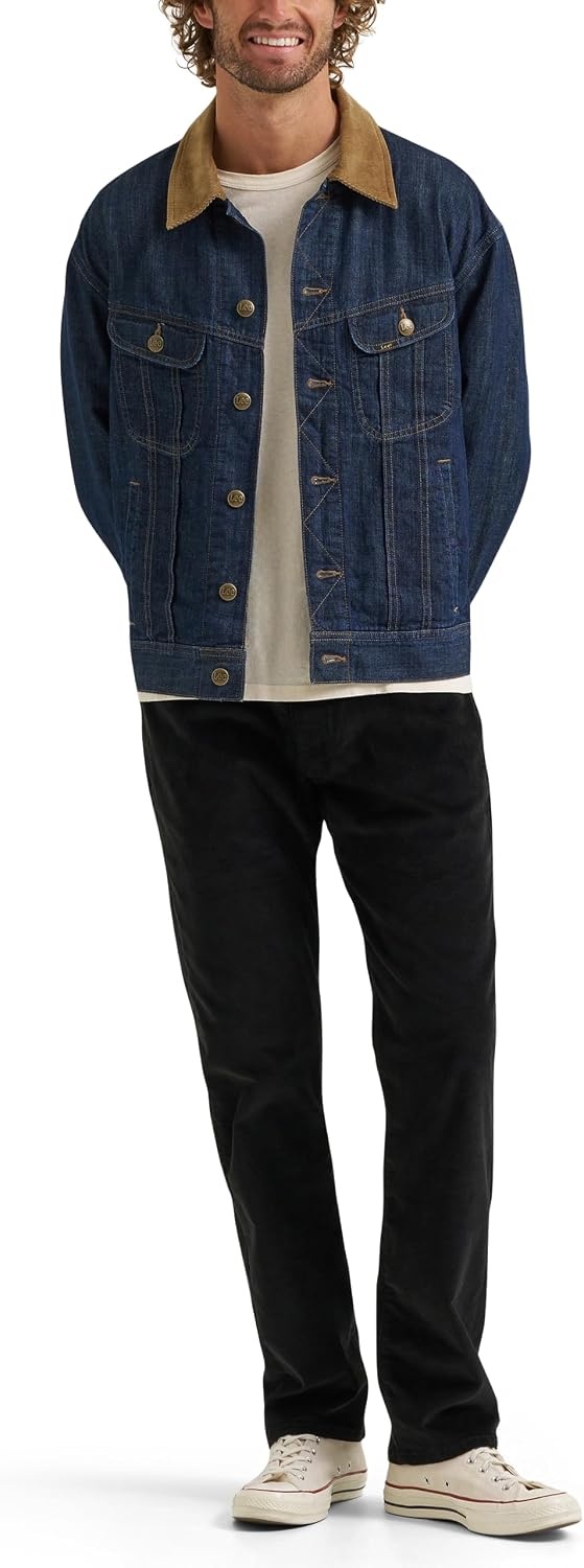 image:imageLee Mens Extreme Motion Straight Taper JeanBlack Corduroy