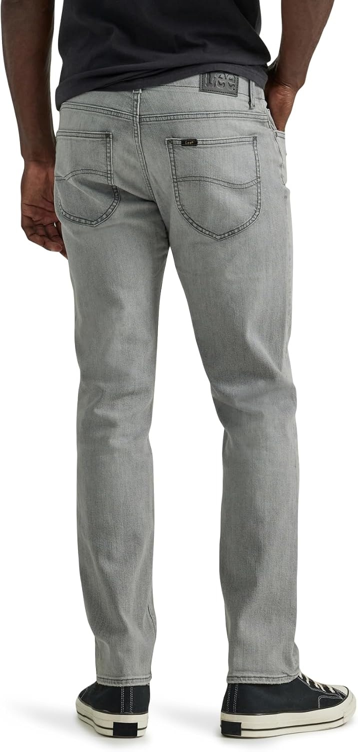 image:imageLee Mens Extreme Motion Straight Taper JeanGray Scotch Destruction Features