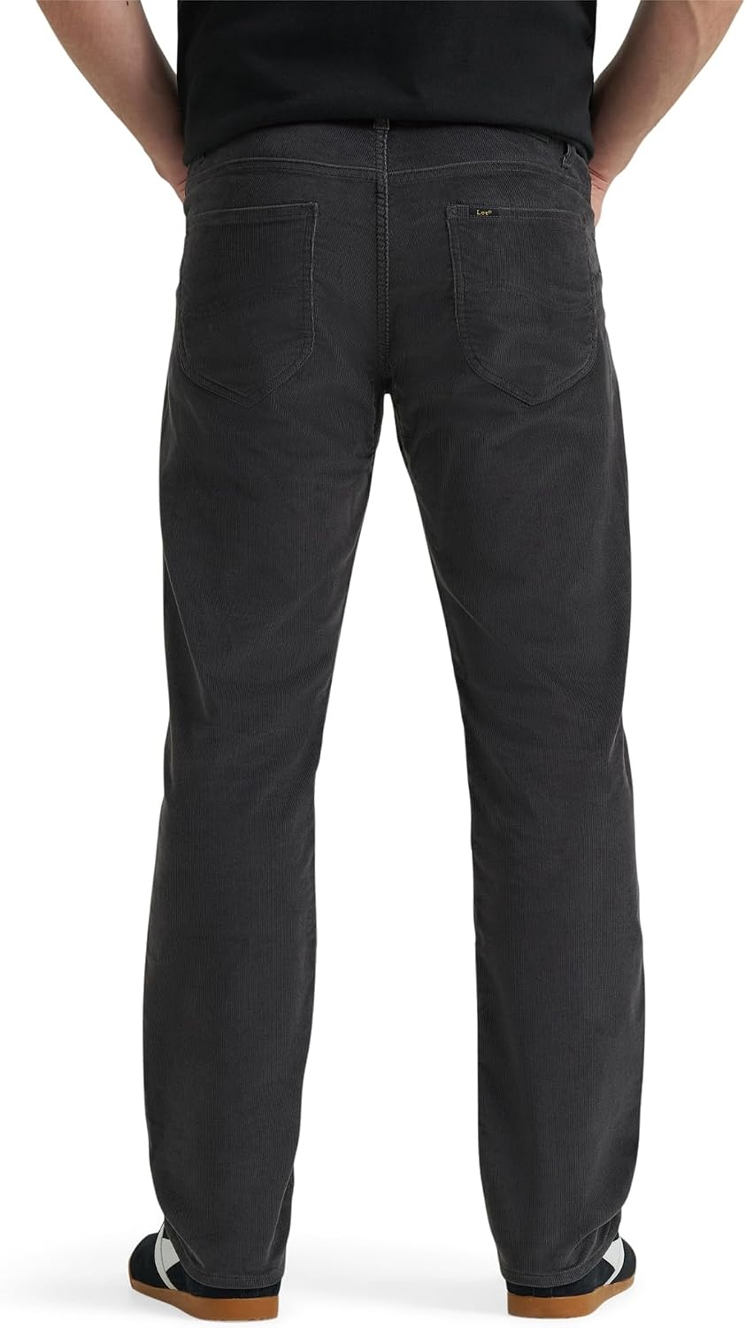 image:imageLee Mens Extreme Motion Straight Taper JeanStatic Gray Corduroy