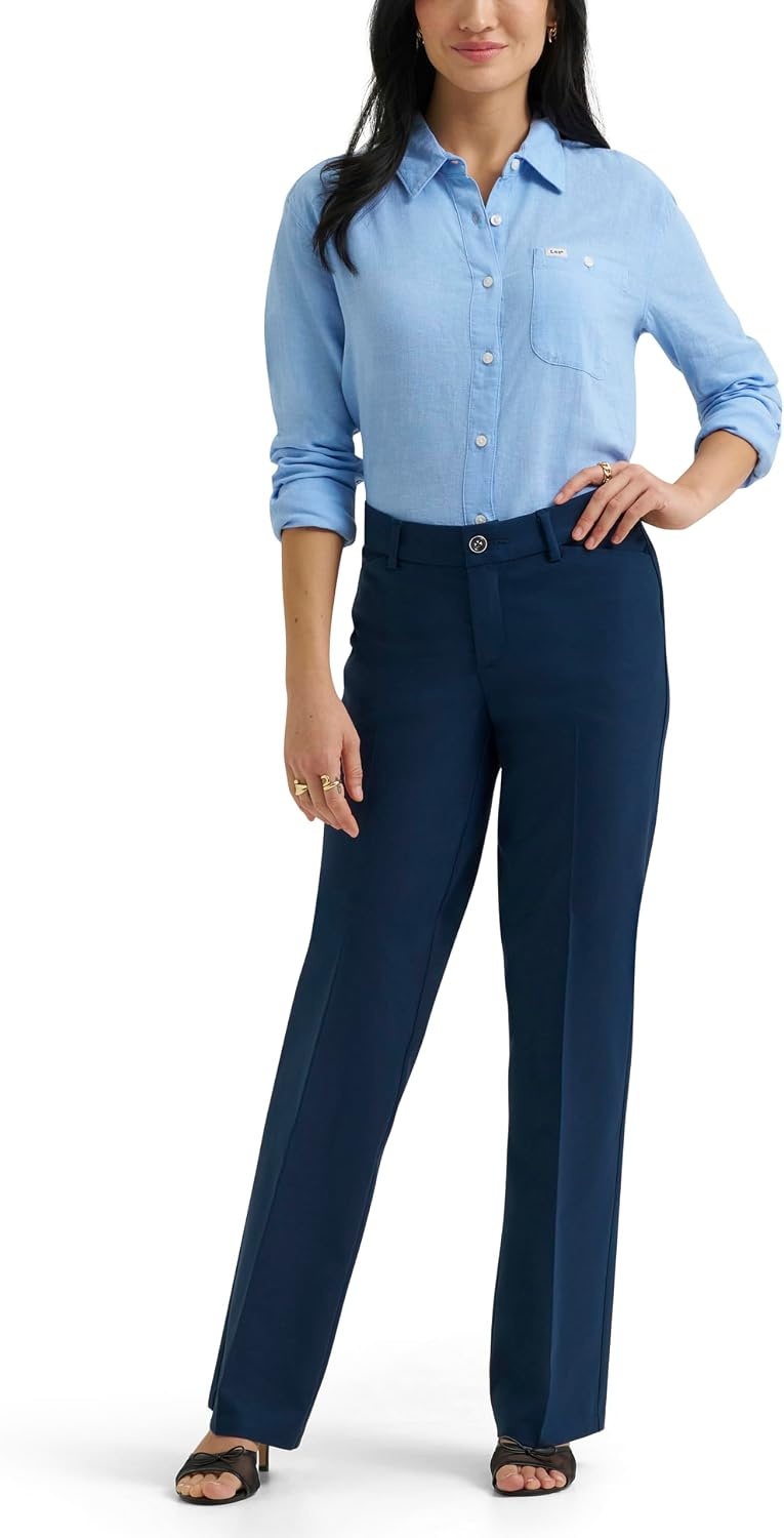 image:imageLee Womens Ultra Lux Comfort with Flex Motion Trouser PantRivet Navy