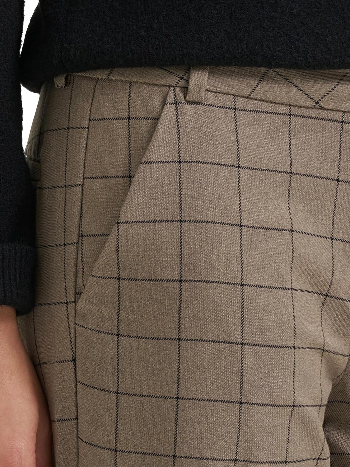 image:imageLee Womens Wrinkle Free Mid Rise Bootcut PantGray Windowpane