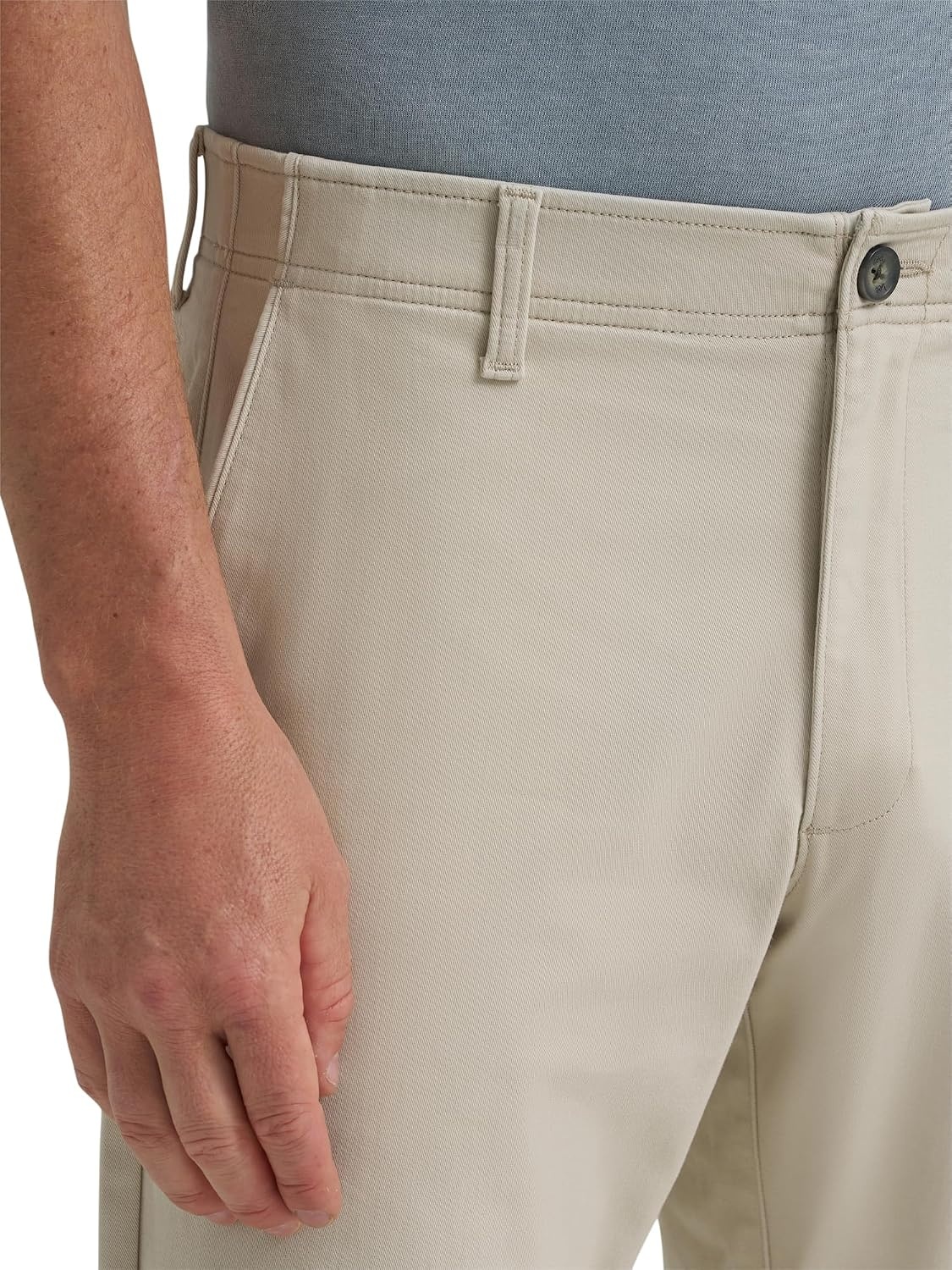 image:imageLee Mens Extreme Motion Flat Front Relaxed Taper PantCity Beige