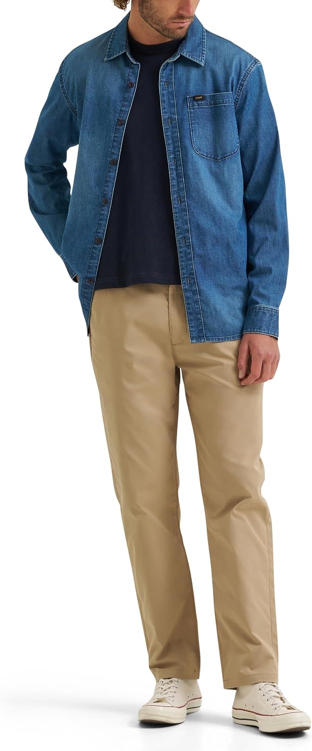 image:imageLee Mens Extreme Motion Regular Taper Chino PantSand
