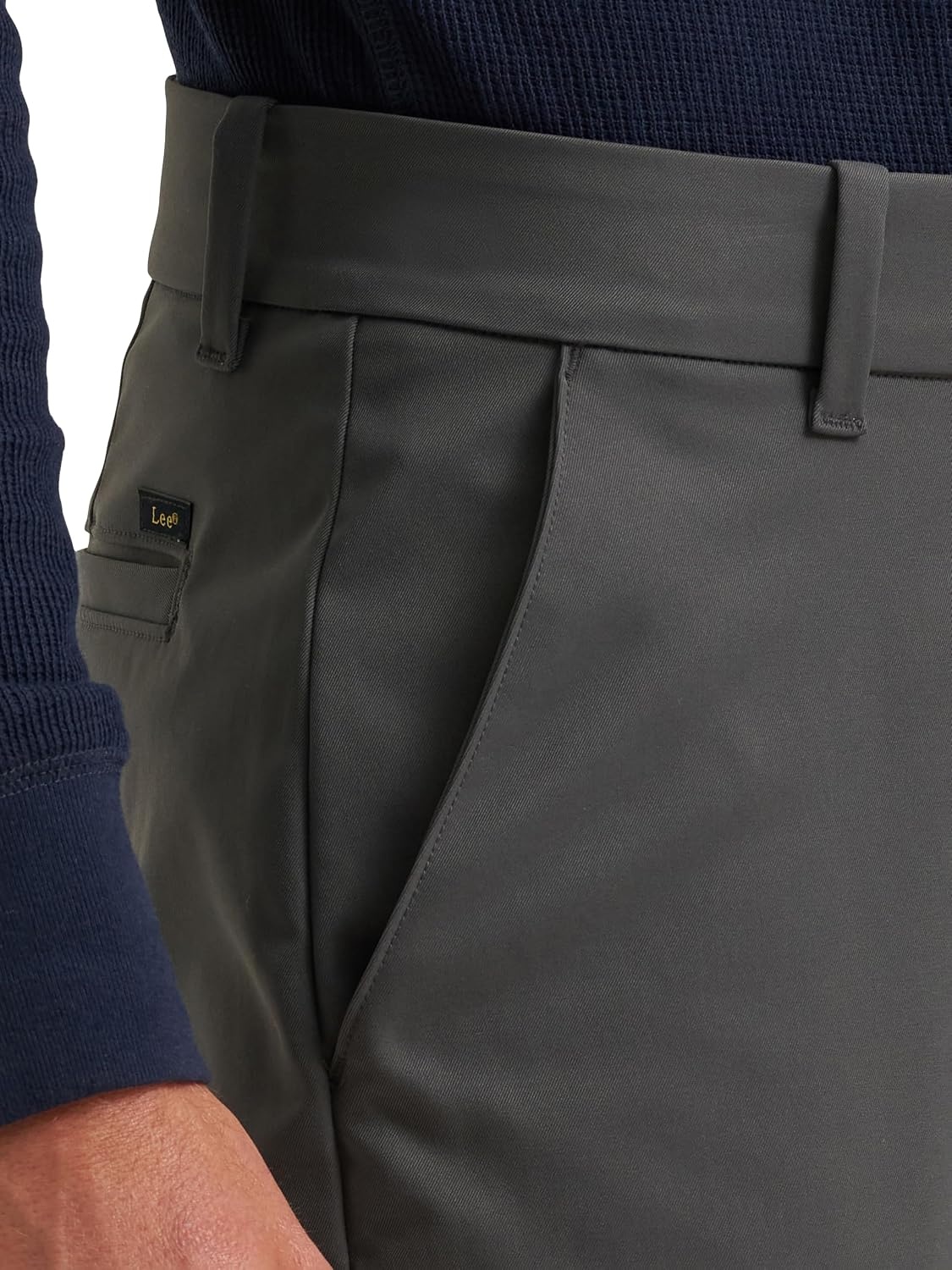 image:imageLee Mens Extreme Motion Regular Taper Chino PantStatic Gray