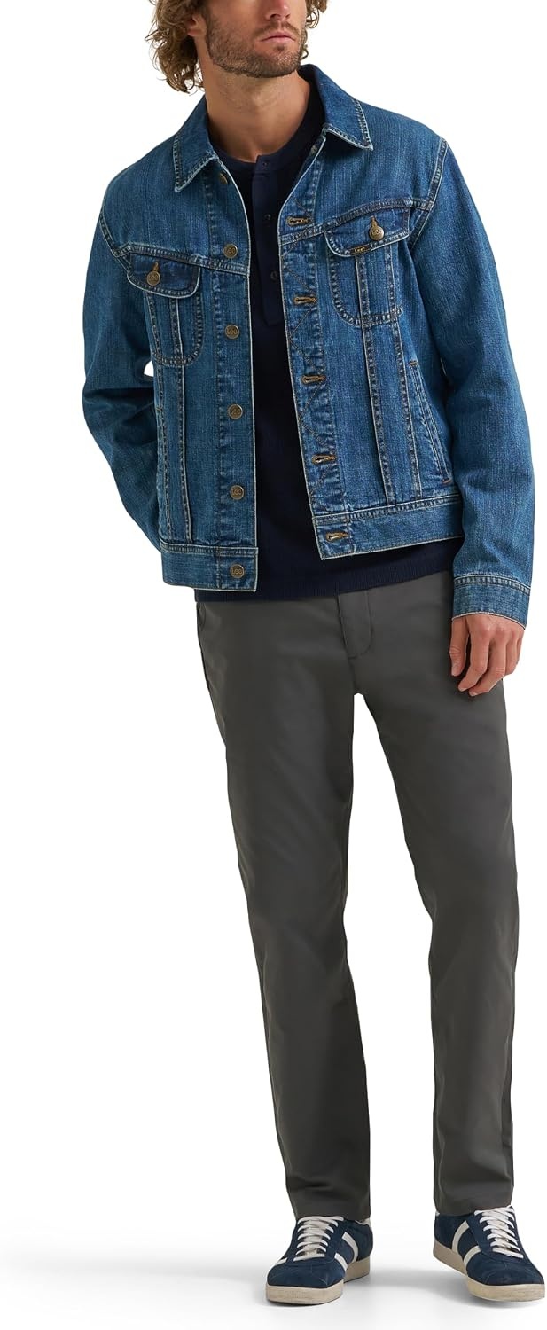 image:imageLee Mens Extreme Motion Regular Taper Chino PantStatic Gray