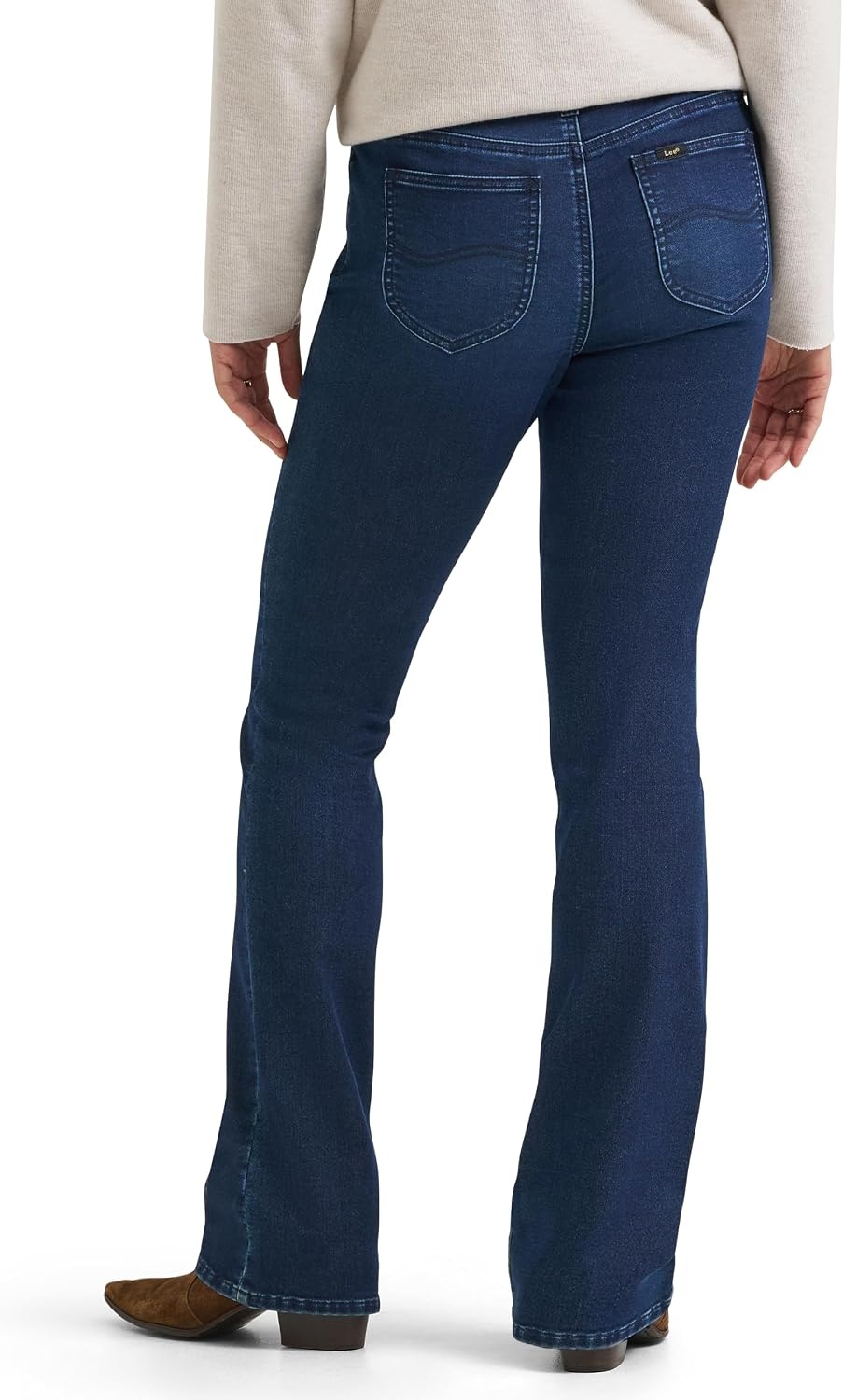 image:imageLee Womens Legendary Mid Rise Bootcut JeanHarbor Rinse Fleece Lined