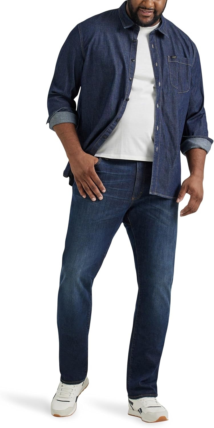 image:imageLee Mens Big amp Tall Extreme Motion Athletic Taper JeanBlue Strike