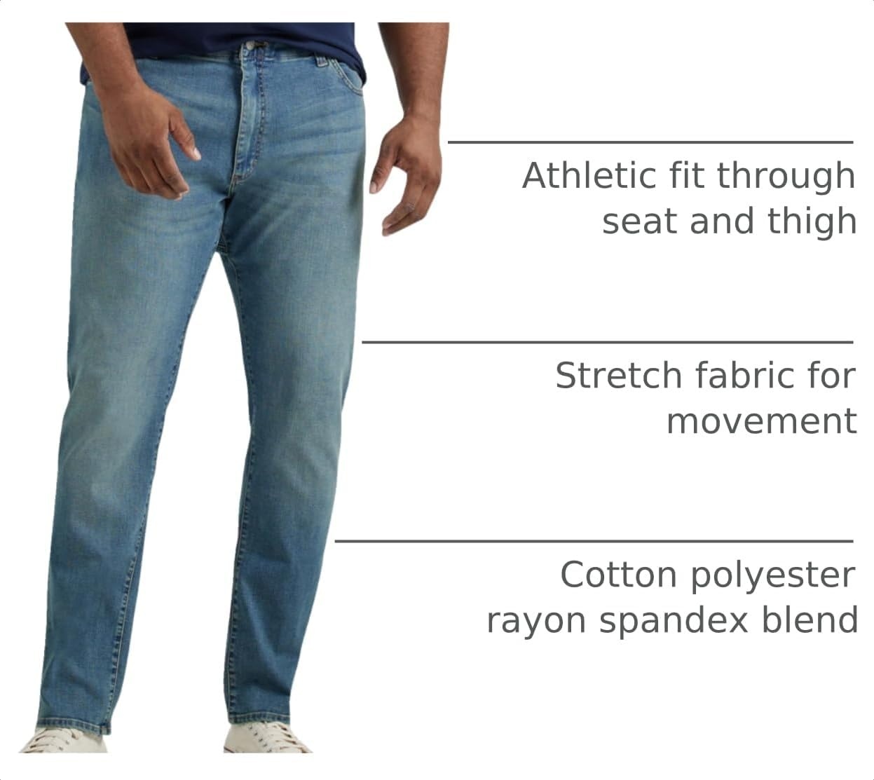 image:imageLee Mens Big amp Tall Extreme Motion Athletic Taper JeanMega