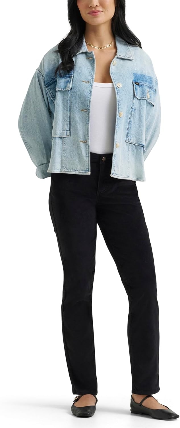 image:imageLee Womens Legendary Mid Rise Straight Leg JeanBlack Corduroy