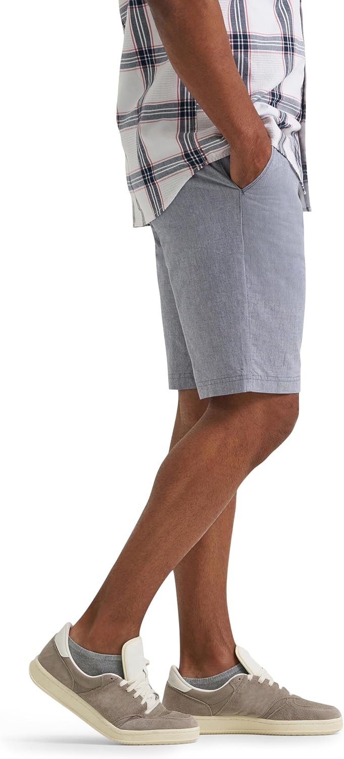 image:imageLee Mens Big amp Tall Extreme Motion Flat Front ShortAcademy Chambray