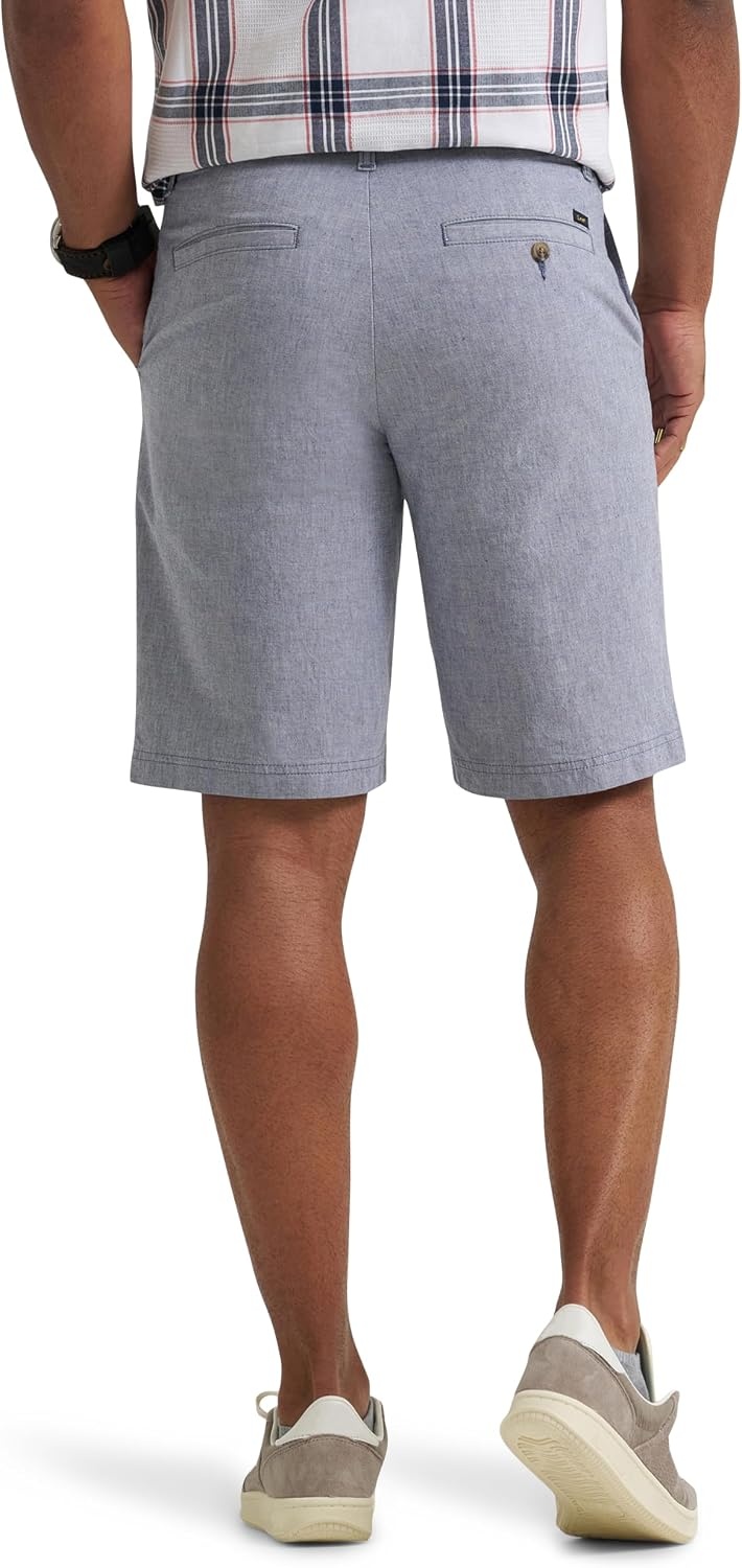 image:imageLee Mens Big amp Tall Extreme Motion Flat Front ShortAcademy Chambray