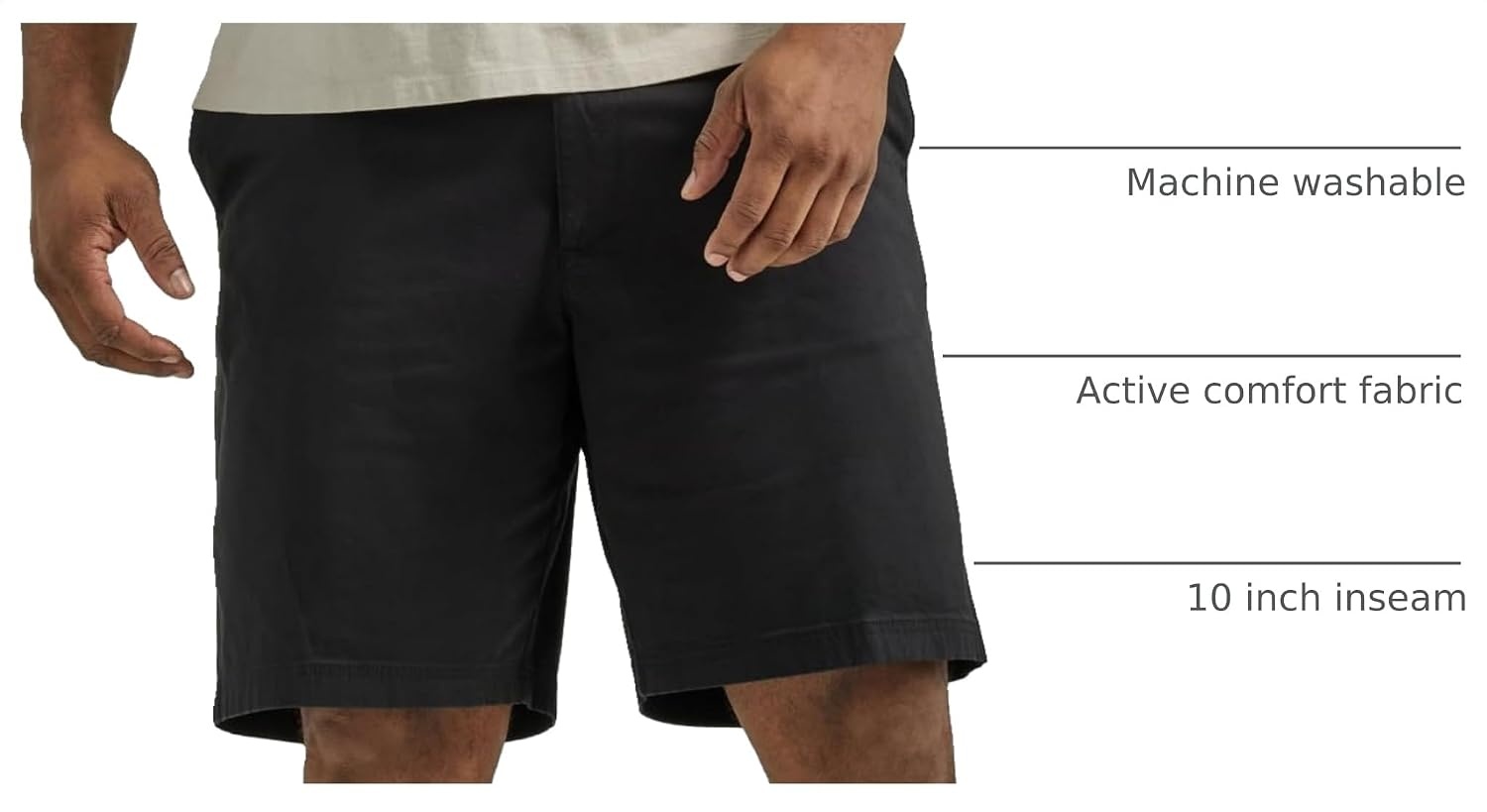 image:imageLee Mens Big amp Tall Extreme Motion Flat Front ShortBlack