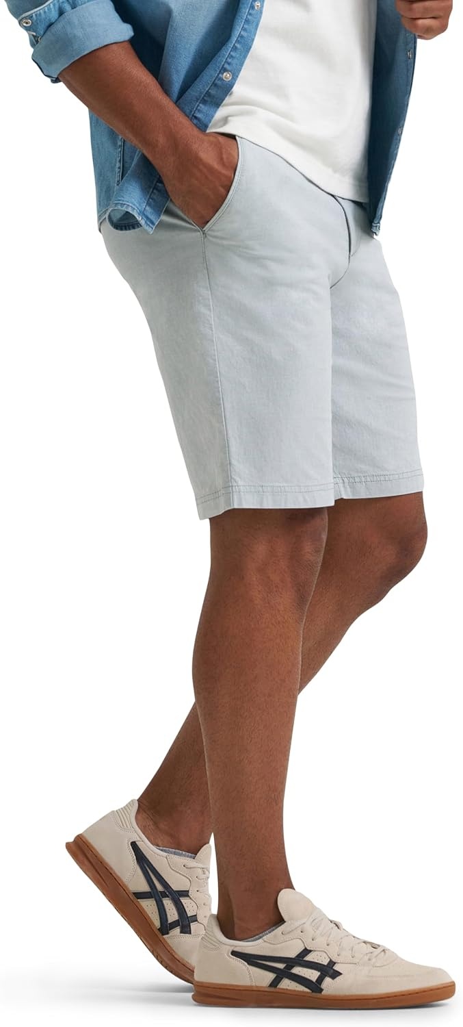 image:imageLee Mens Big amp Tall Extreme Motion Flat Front ShortDesert Sage Chambray