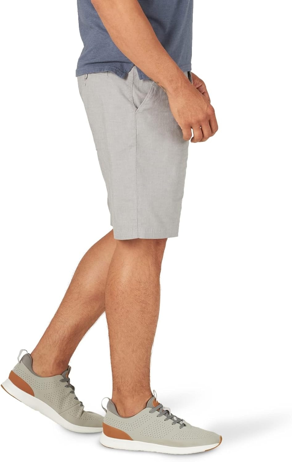 image:imageLee Mens Big amp Tall Extreme Motion Flat Front ShortGray Chambray