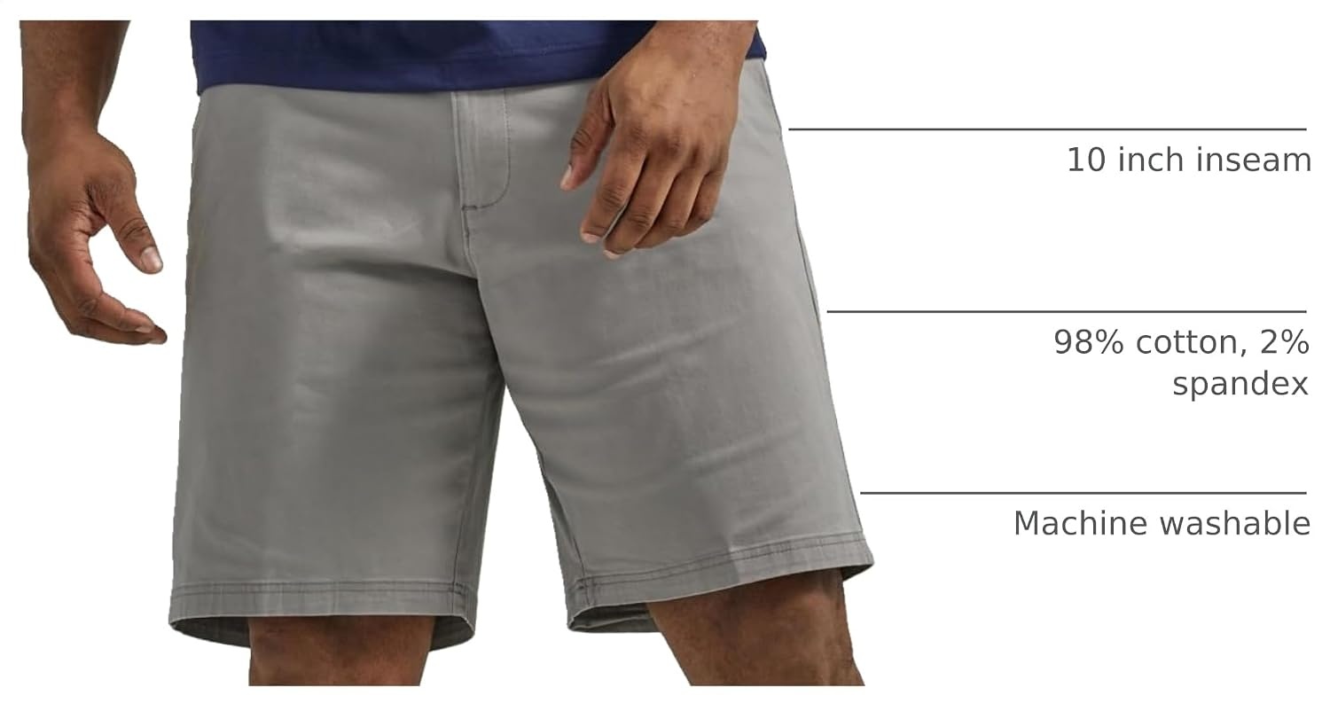 image:imageLee Mens Big amp Tall Extreme Motion Flat Front ShortIron