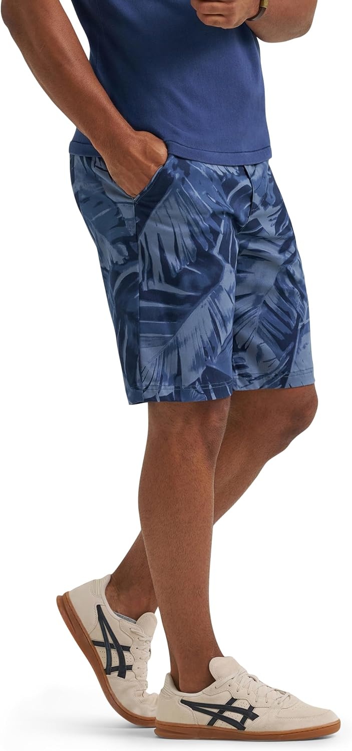 image:imageLee Mens Big amp Tall Extreme Motion Flat Front ShortLake Blue Leaf