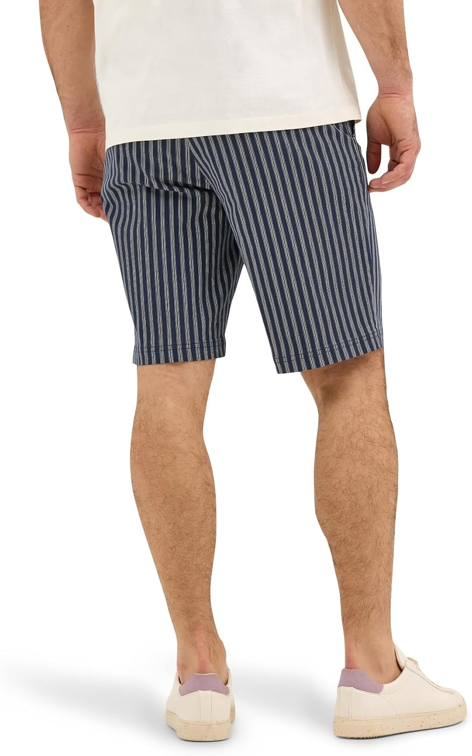 image:imageLee Mens Big amp Tall Extreme Motion Flat Front ShortMood Indigo Stripe