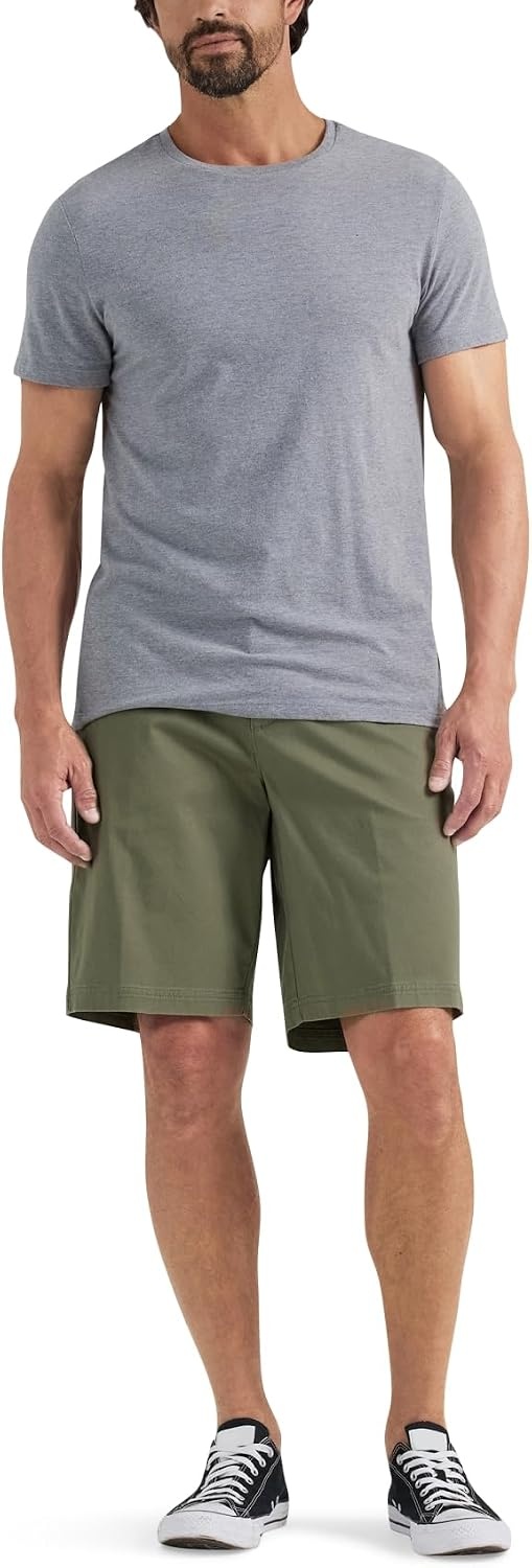 image:imageLee Mens Big amp Tall Extreme Motion Flat Front ShortOlive Grove