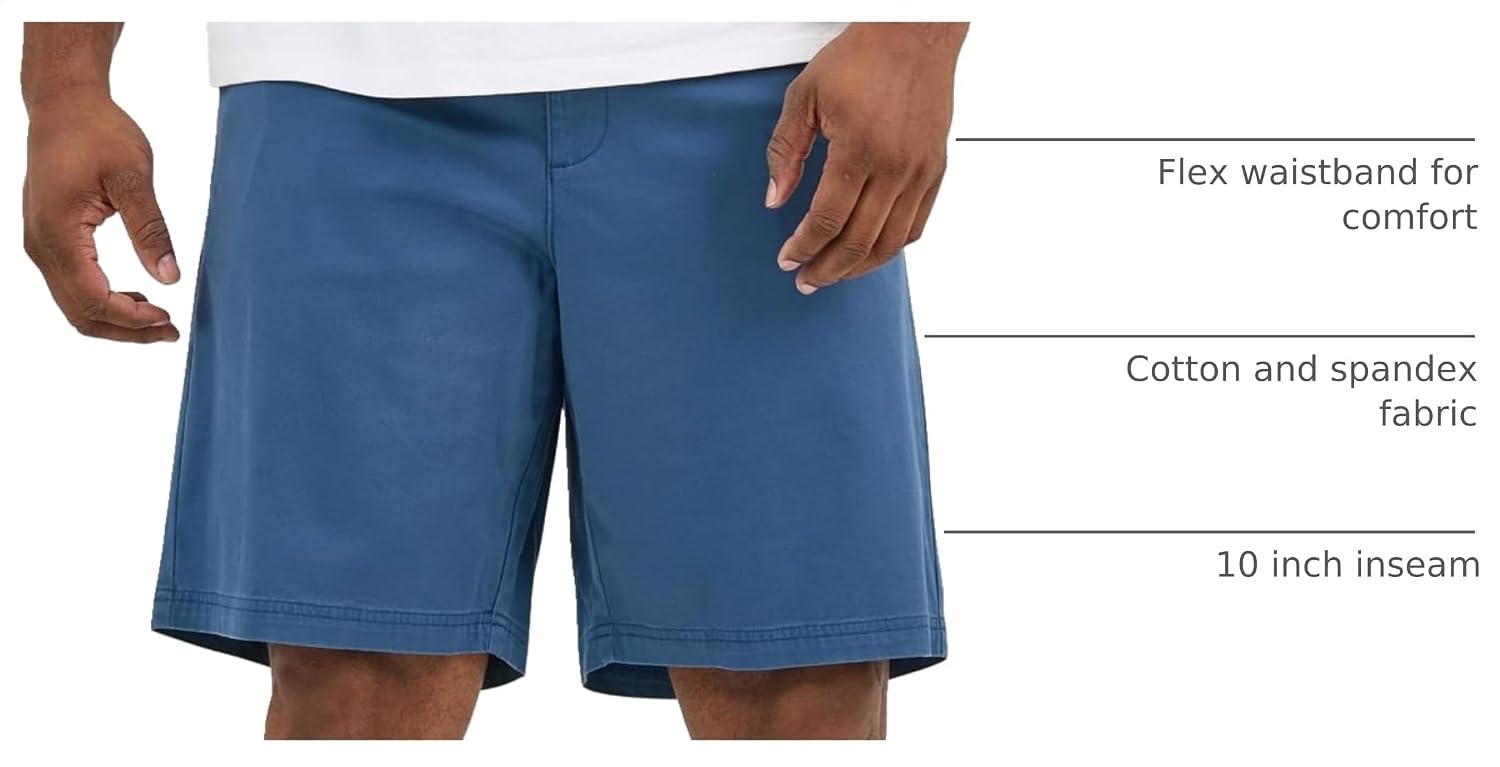 image:imageLee Mens Big amp Tall Extreme Motion Flat Front ShortOrion Blue