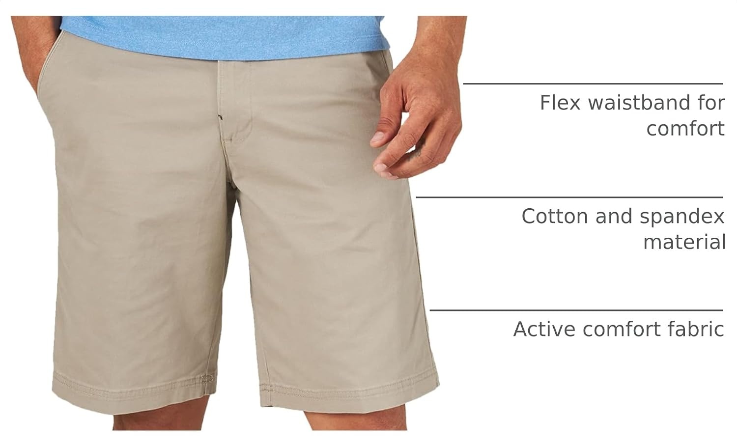 image:imageLee Mens Big amp Tall Extreme Motion Flat Front ShortPebble