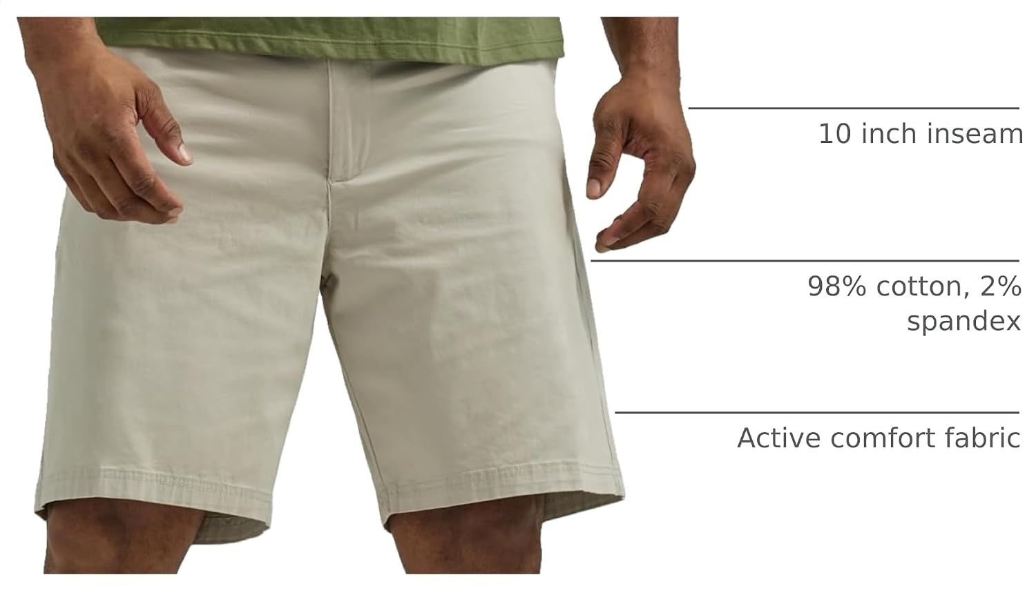 image:imageLee Mens Big amp Tall Extreme Motion Flat Front ShortStone