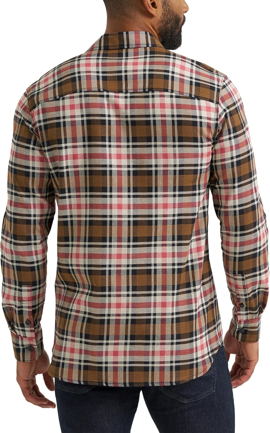 image:imageLee Mens All Purpose Classic Fit Long Sleeve ShirtBuffalo City Beige Plaid