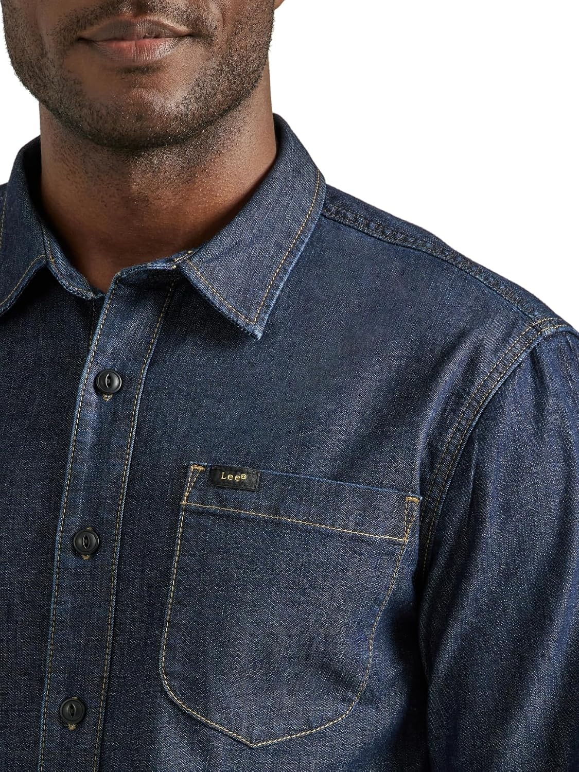 image:imageLee Mens All Purpose Classic Fit Long Sleeve ShirtDenim Rinse Wash