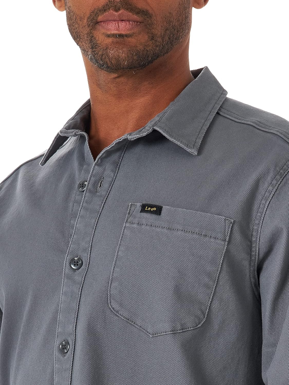 image:imageLee Mens All Purpose Classic Fit Long Sleeve ShirtGray Calvary Twill