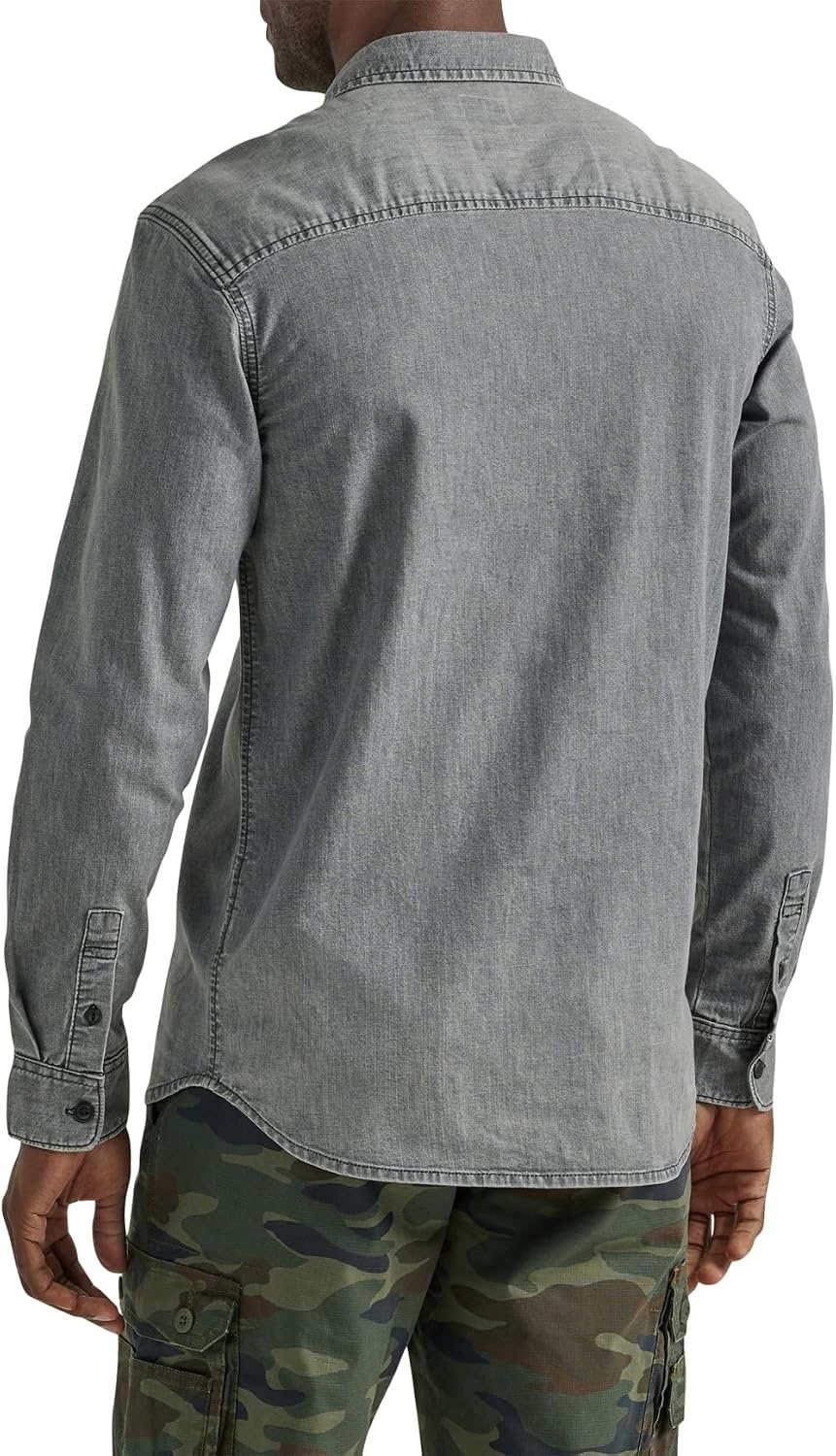 image:imageLee Mens All Purpose Classic Fit Long Sleeve ShirtGray Denim