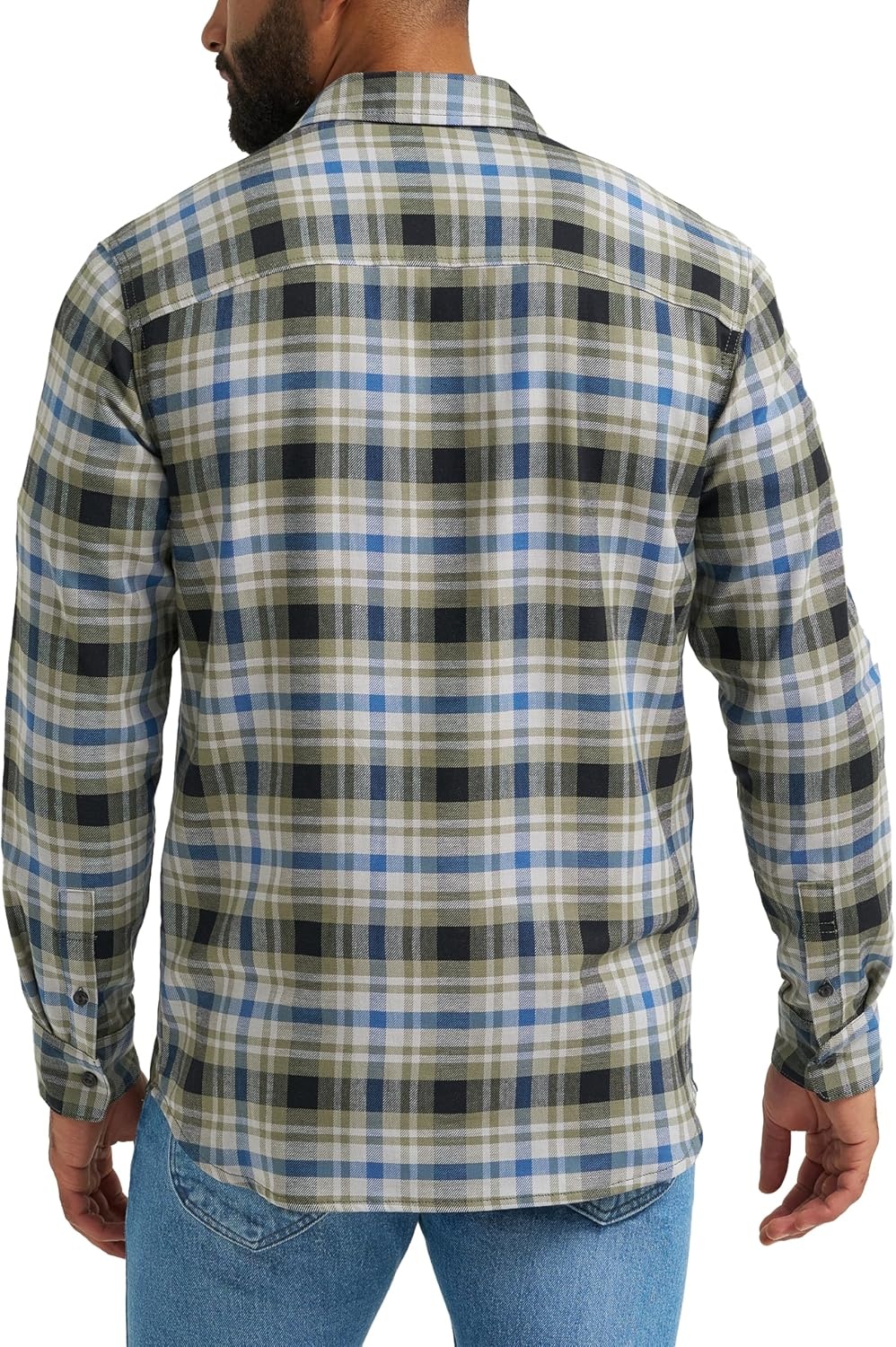 image:imageLee Mens All Purpose Classic Fit Long Sleeve ShirtGreen Drizzle Plaid