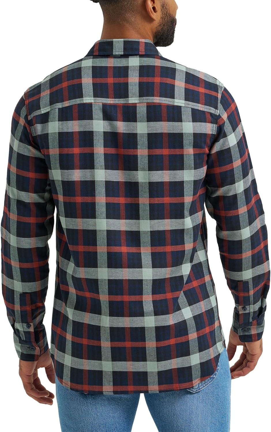 image:imageLee Mens All Purpose Classic Fit Long Sleeve ShirtNavy Sage Plaid