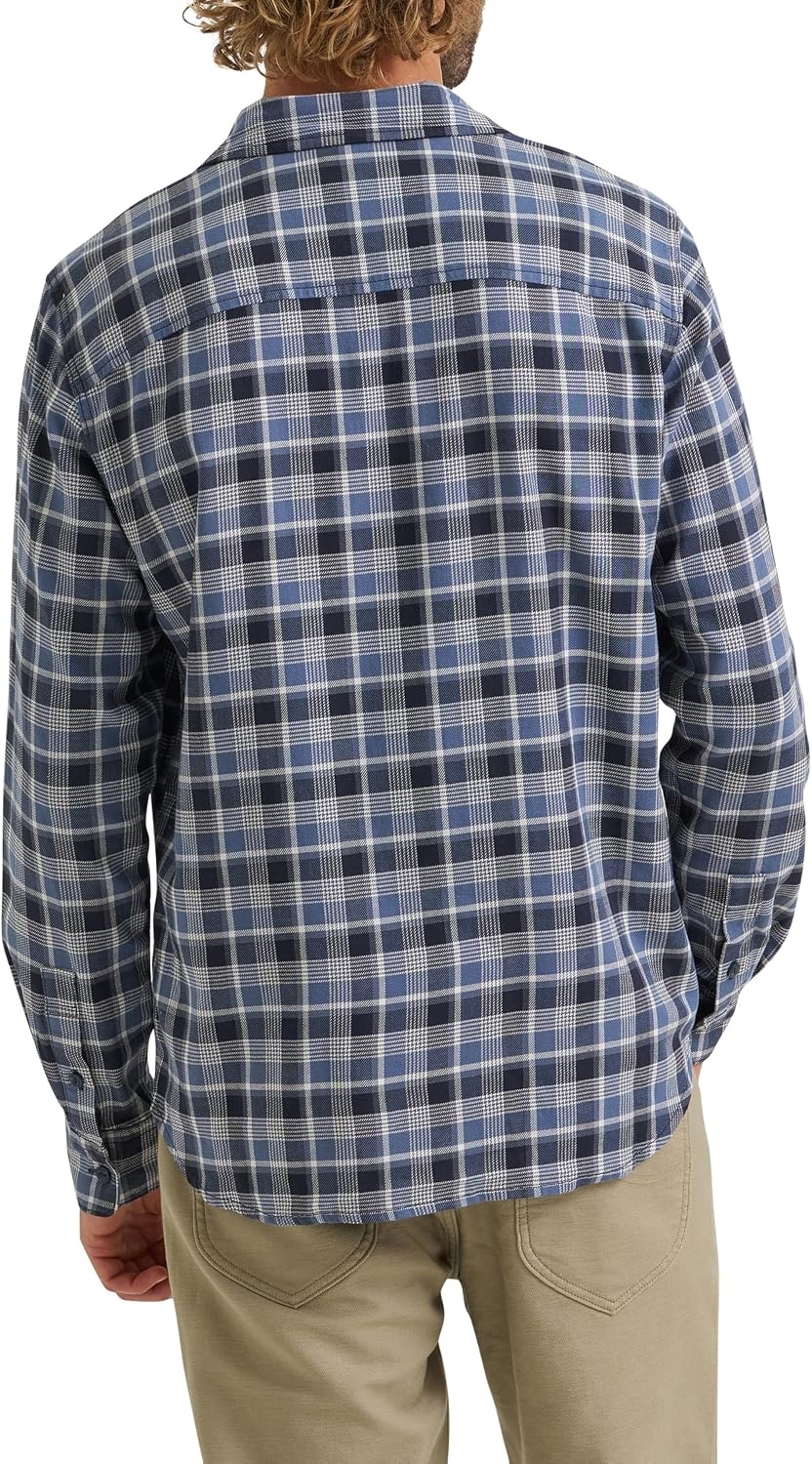 image:imageLee Mens All Purpose Classic Fit Long Sleeve ShirtRebel Sea Plaid Twill