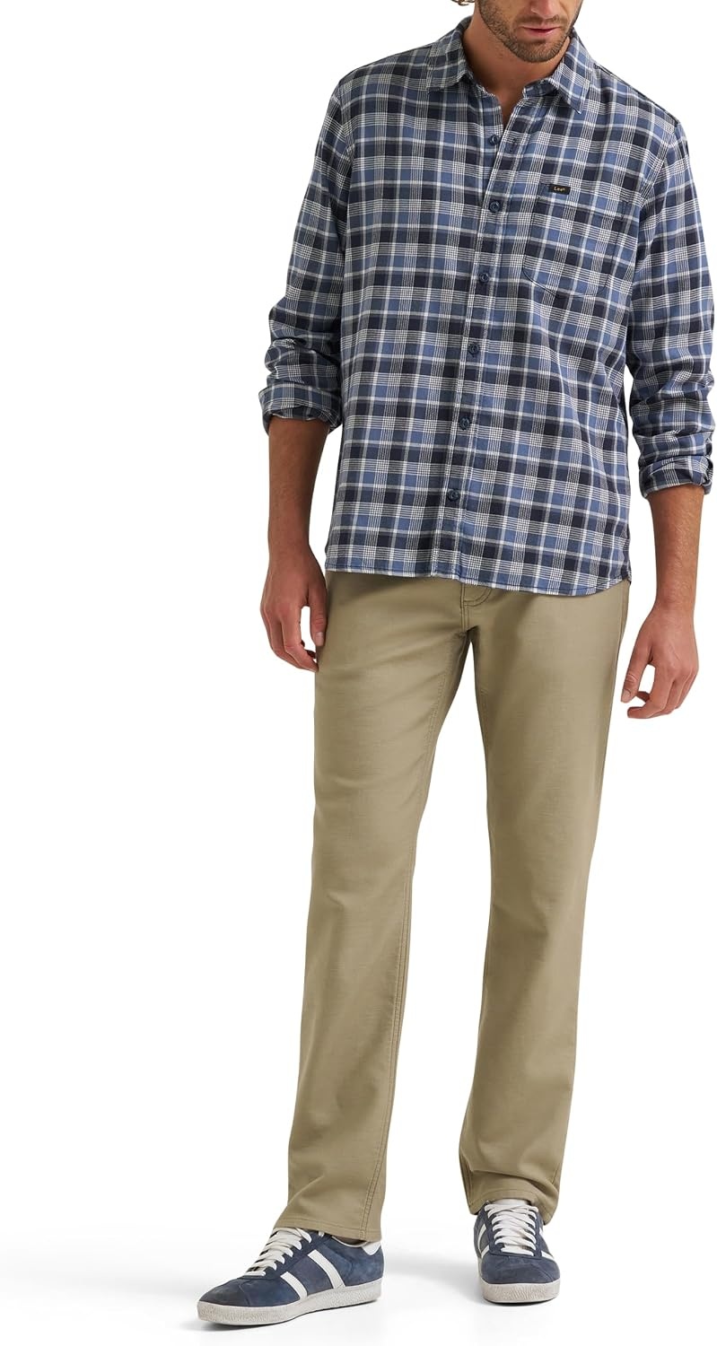 image:imageLee Mens All Purpose Classic Fit Long Sleeve ShirtRebel Sea Plaid Twill