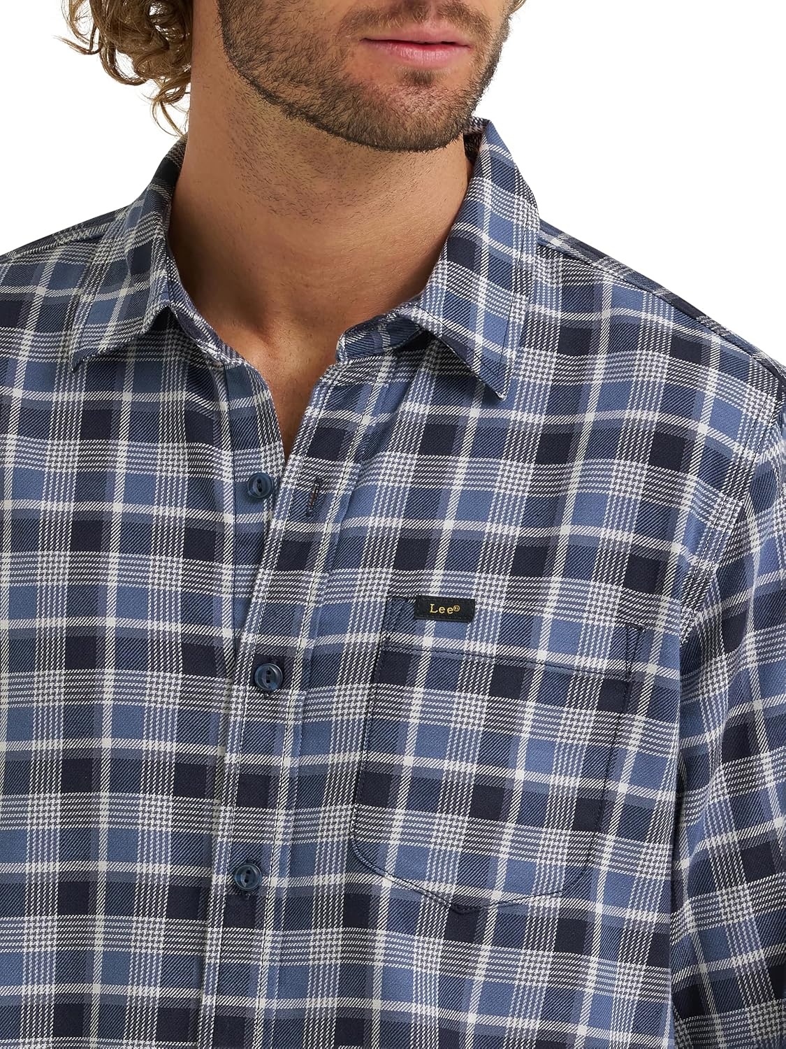 image:imageLee Mens All Purpose Classic Fit Long Sleeve ShirtRebel Sea Plaid Twill